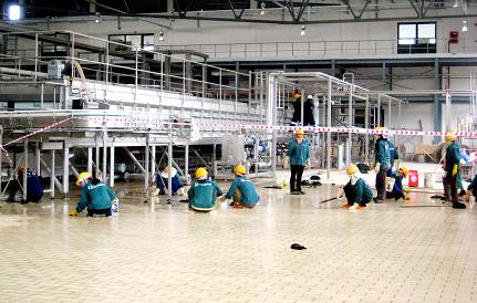 Nền gạch chống axit